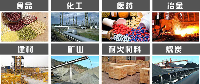 直徑1000型振動(dòng)篩使用的行業(yè):食品，化工，醫(yī)藥，冶金，建材，礦山，耐火材料，煤炭等行業(yè)。